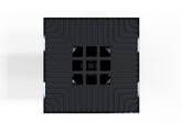 Star Point noir avec grille alu 200/200mm  bec lateral 75mm - bec inferieur 75/110mm  avec bouchon d extremite