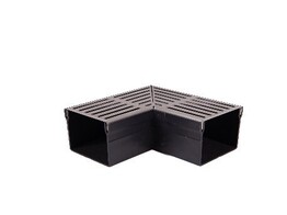 Aqua Drain 50/100 corner piece with gray stainless steel grating