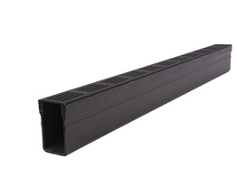 Star Drain plastic channel with black aluminum grating 1000mm - Premium Black