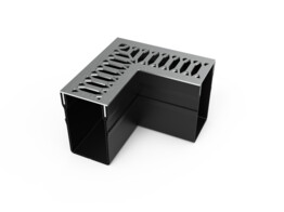 Star Drain corner piece with gray stainless steel  SS  grating - Viking Line