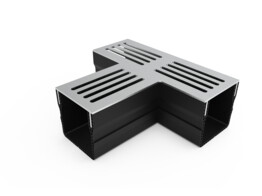 Star Drain  Mini  T-piece with gray stainless steel grating