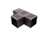 Aqua Drain 100/100 T-piece with gray stainless steel grid