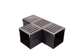 Aqua Drain 50/100 T-piece with gray stainless steel grid