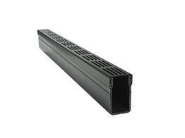 Star Drain pvc channel with black alu grating 1000mm