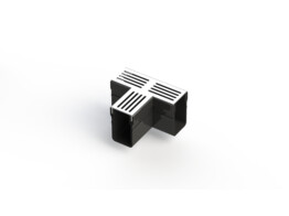 Star Drain pvc T-section with grey alu grating