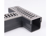 Star Drain  Mini  T-piece with gray stainless steel  SS  grate - Viking Line
