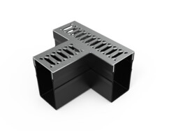 Star Drain T-piece with gray stainless steel  SS  grate - Viking Line