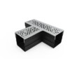 Star Drain  Mini  T-piece with gray stainless steel grid - Diamond Line