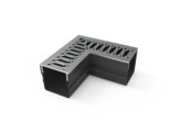 Star Drain  Mini  corner piece with gray stainless steel  SS  grate - Viking Line
