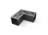 Star Drain  Mini  corner piece with gray stainless steel  SS  grate - Falcon Line