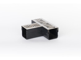 Star Drain  Mini  T-piece with gray stainless steel  SS  grate - Falcon Line
