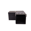 Aqua Drain 100/100 corner piece with gray stainless steel grating