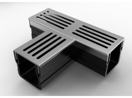 Star Drain Mini  - pvc T-section with grey alu grating